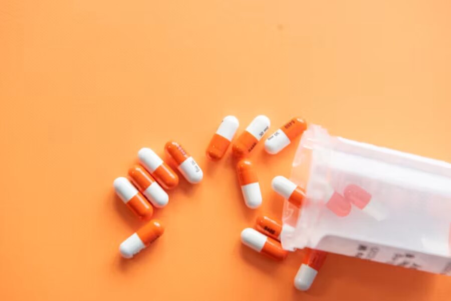 Capsules spilling from pack